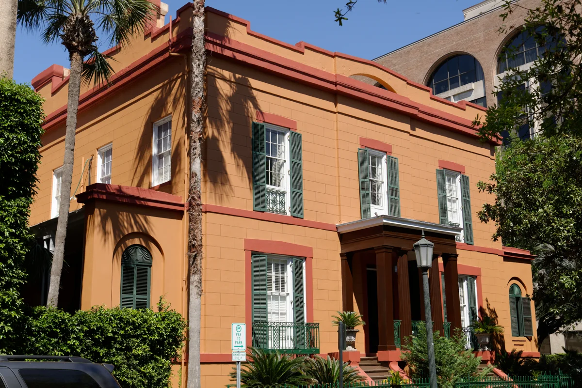 The Sorrel-Weed House on Madison Square, one of the houses behind ghost tours in Savannah GA